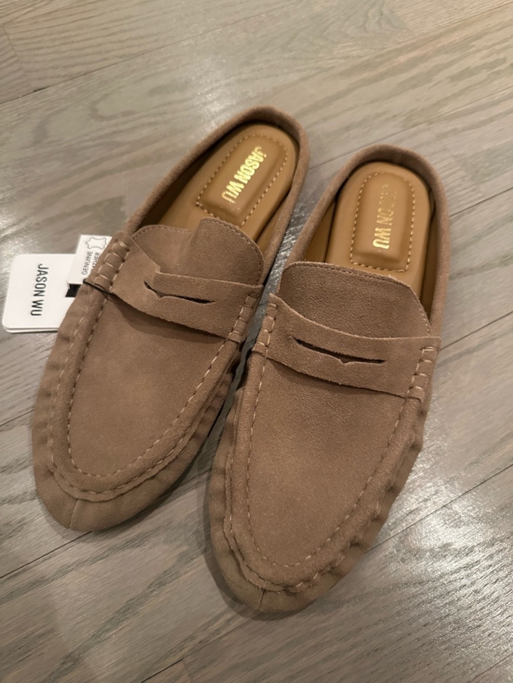 Jason Wu Taupe Suede Penny Loafers